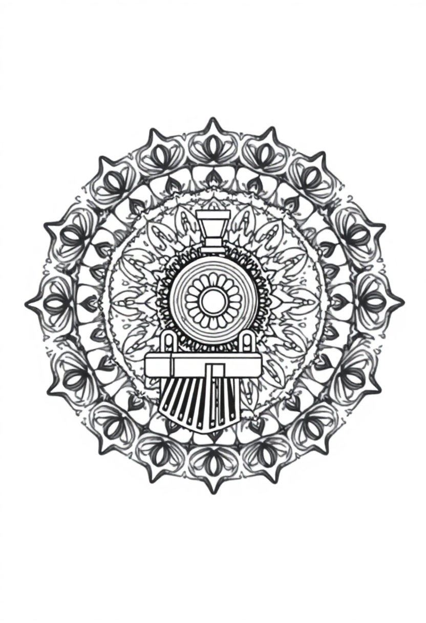 Steam Train coloring page, free printable