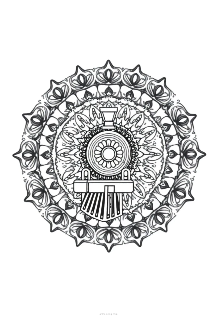 Steam Train coloring page for kids