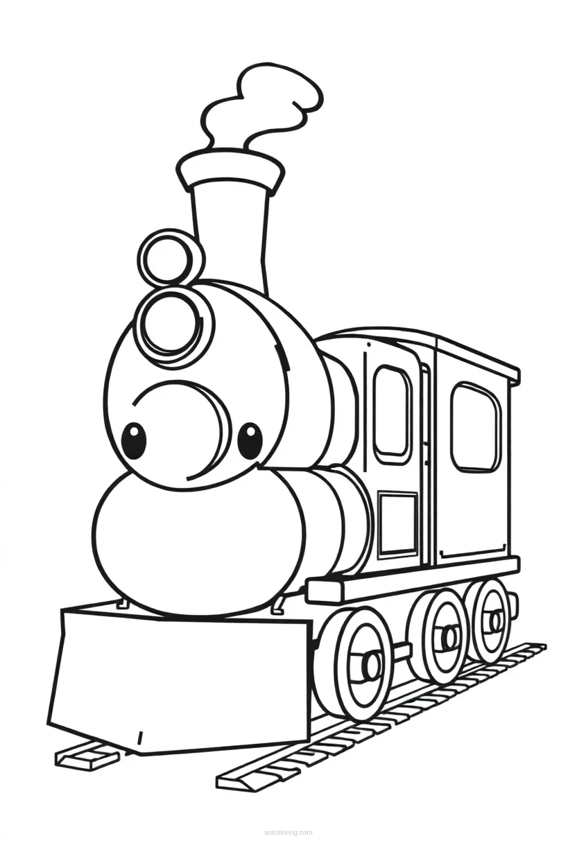 Steam Train coloring page for kids