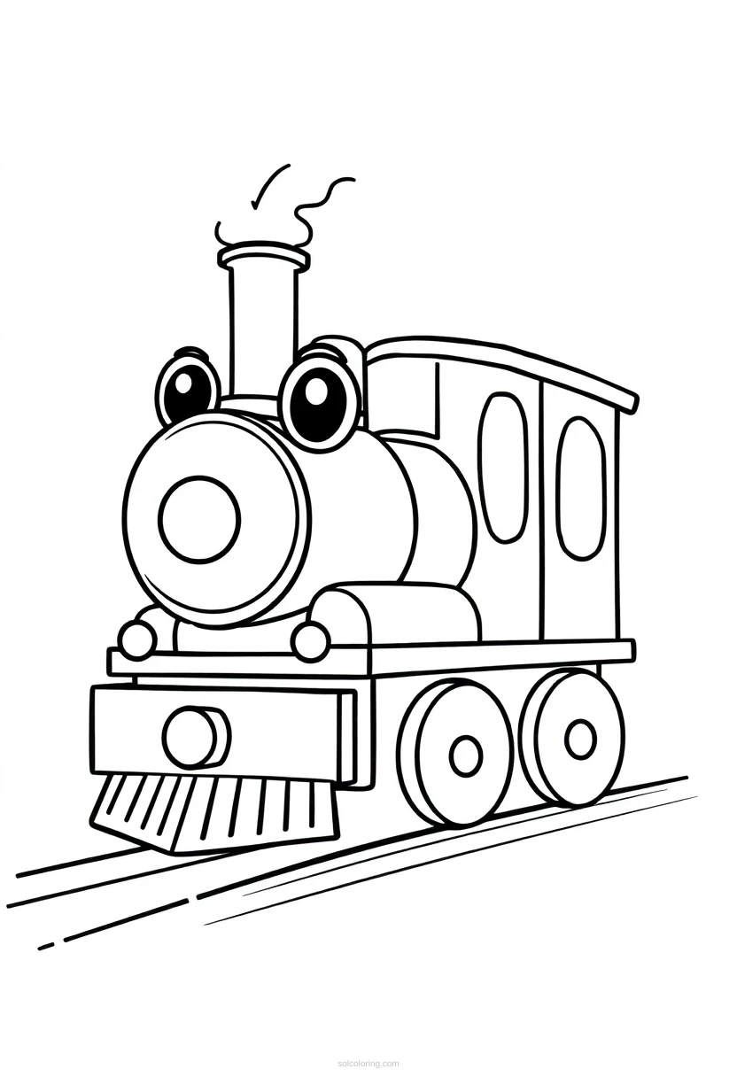 Steam Train coloring page for kids