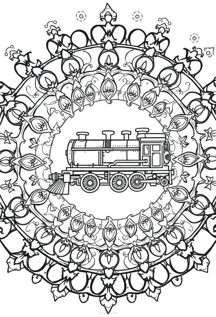 Steam Train coloring page for kids