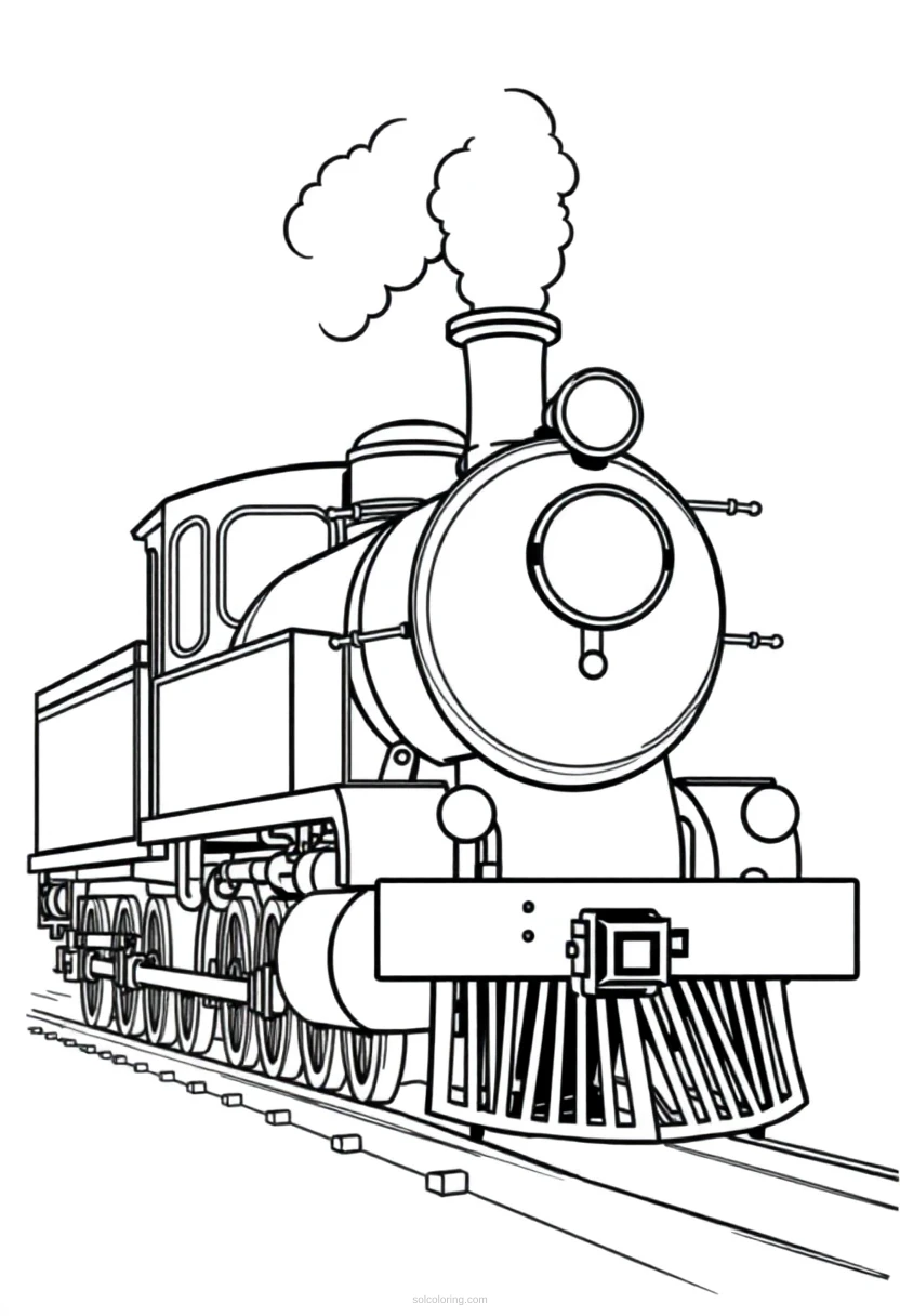 Steam Train coloring page for kids