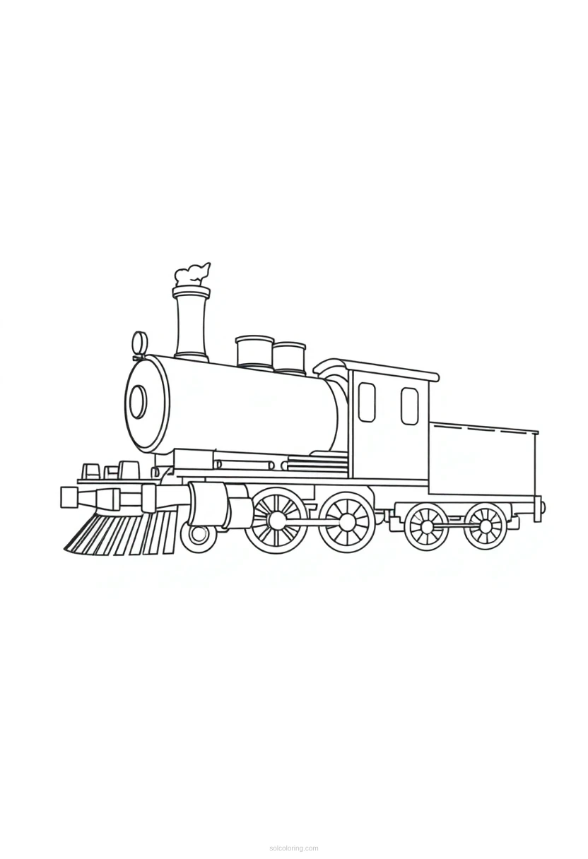 Steam Train coloring page for kids