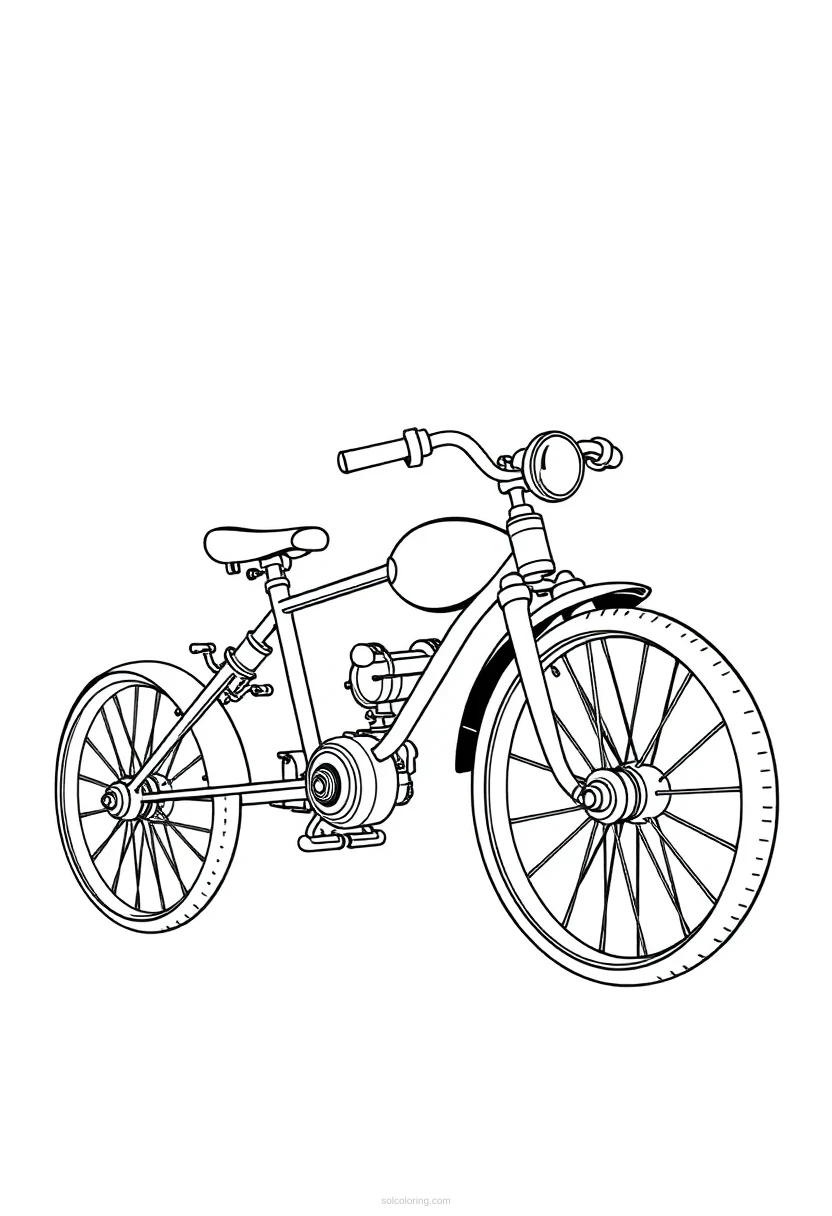 Steam Tricycle coloring page for kids