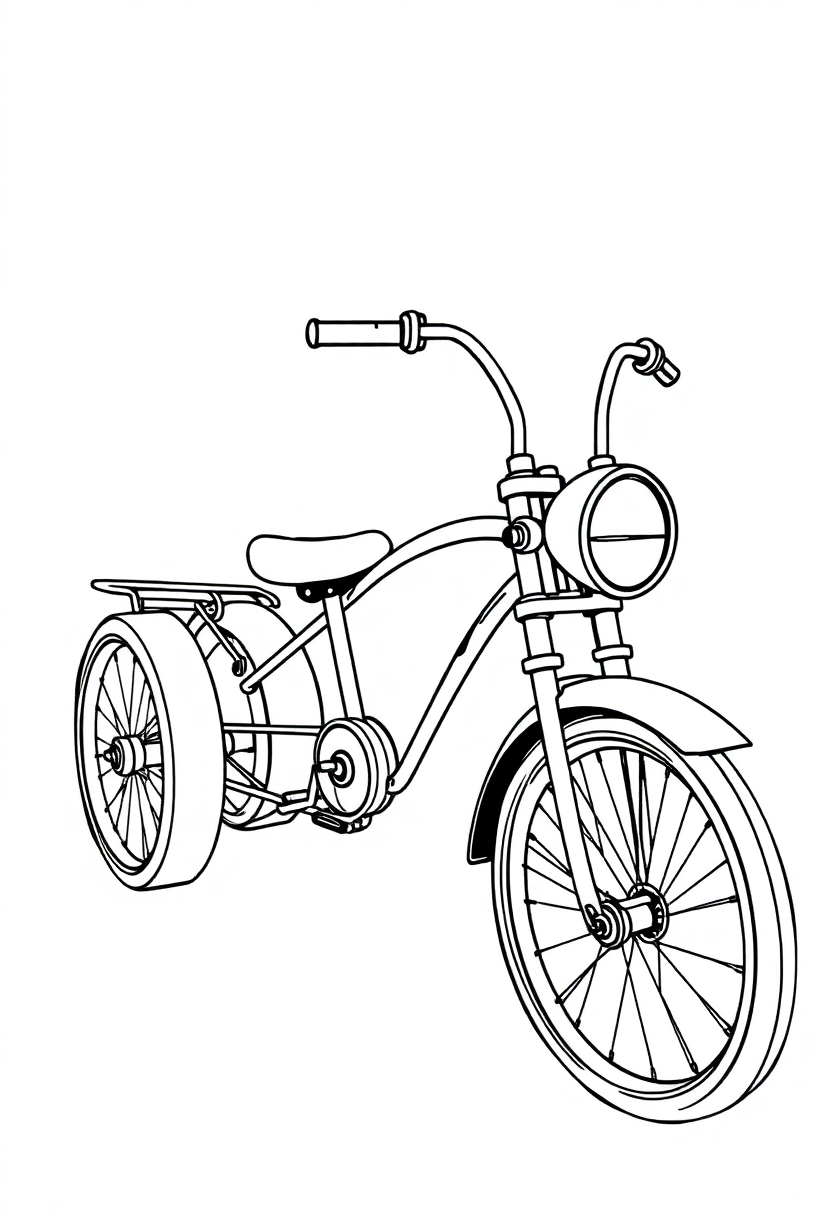 Steam Tricycle coloring page, free printable
