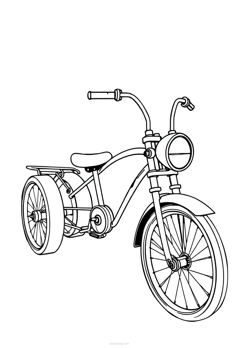 Steam Tricycle coloring page for kids