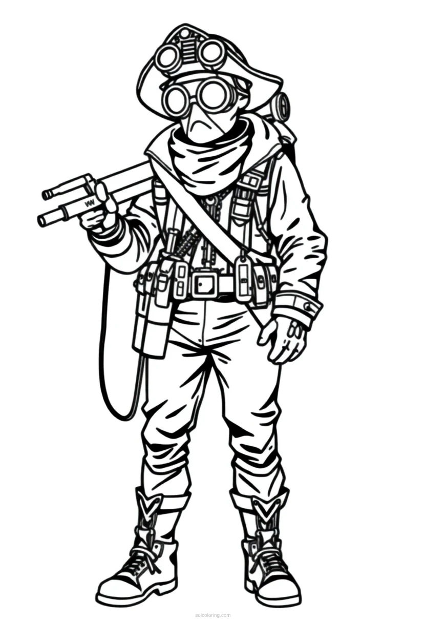 Steampunk Explorer coloring page for kids