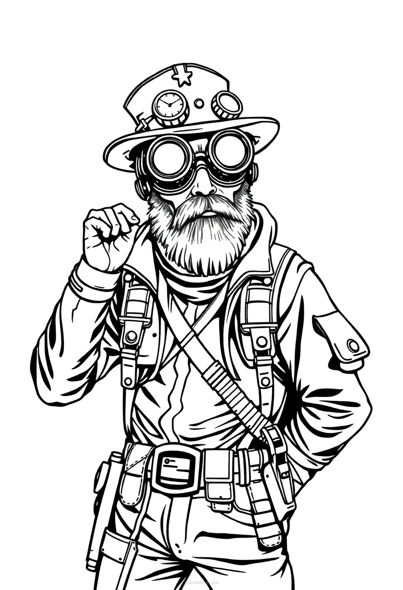 Steampunk Explorer coloring pages