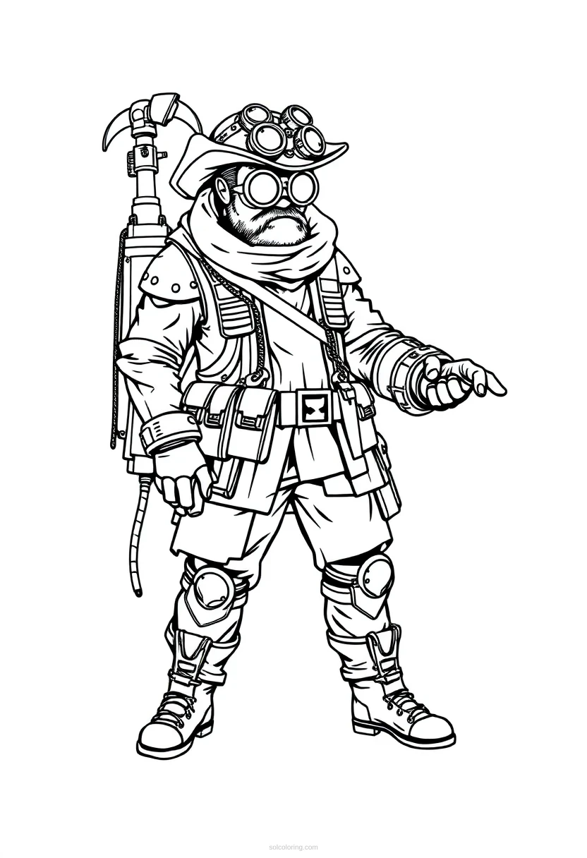 Steampunk Explorer coloring page for kids