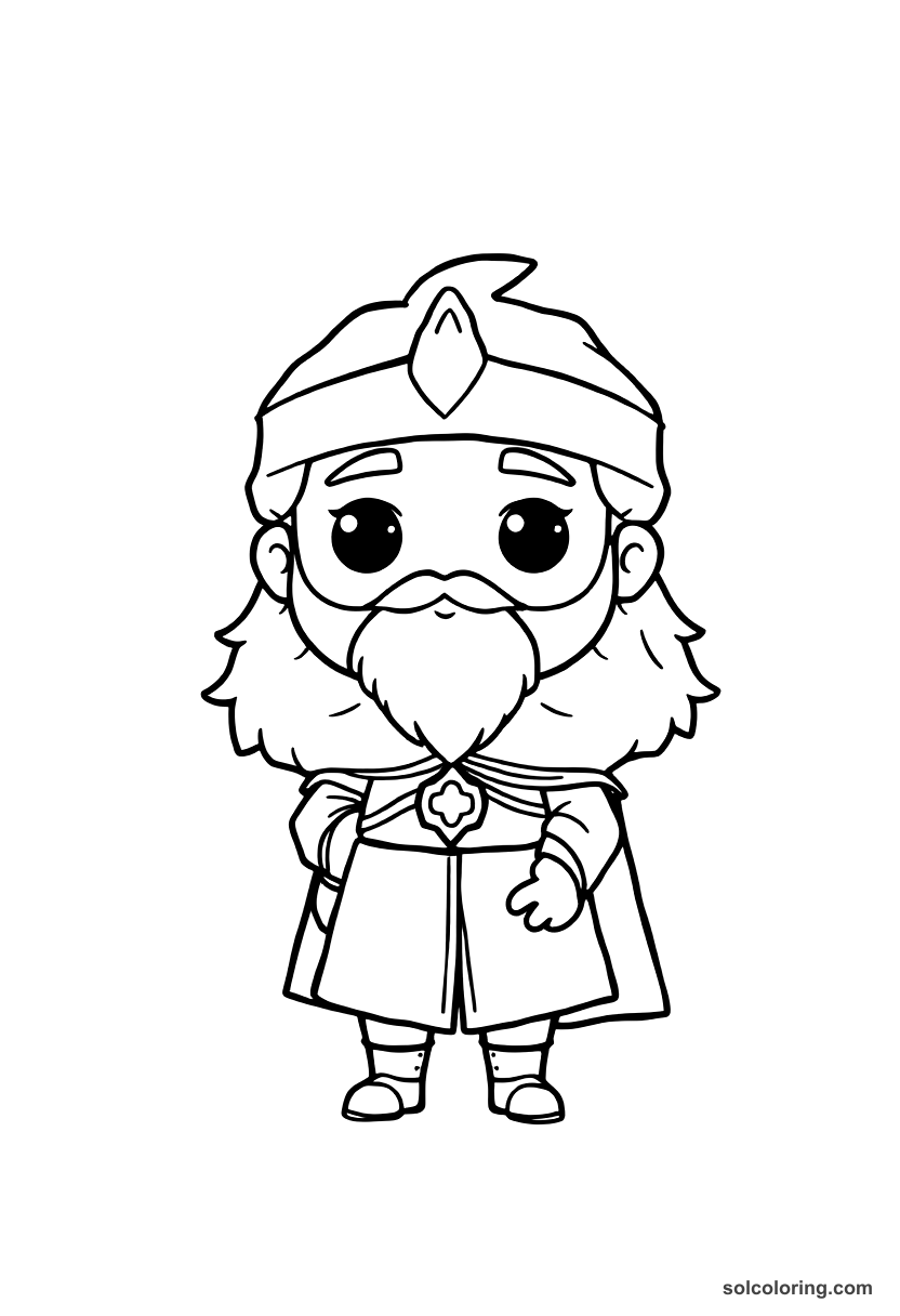 Chibi Stefan the Great of Moldova coloring page, free printable chibi style