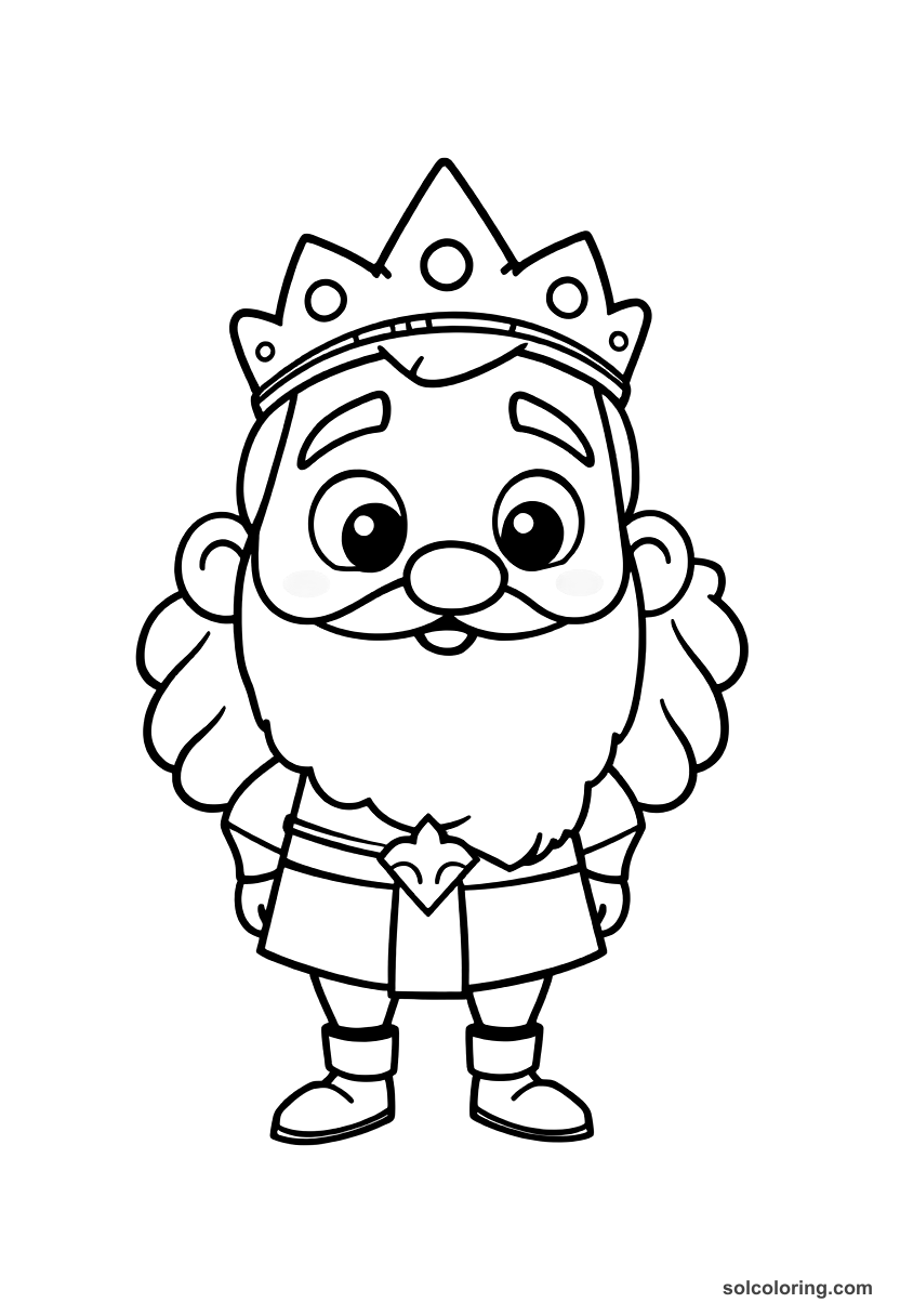 Cute Cartoon Stefan the Great of Moldova coloring page, free printable cute cartoon style