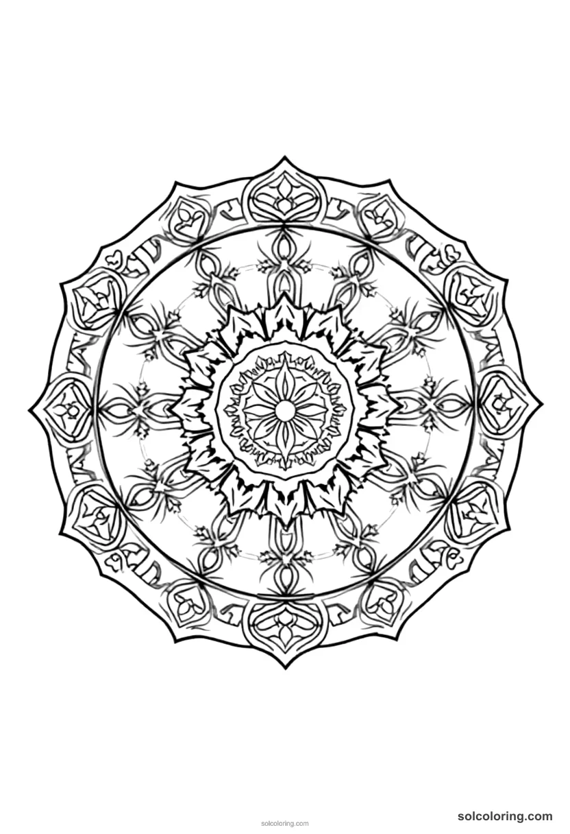Mandala Stefan the Great of Moldova mandala coloring page for kids