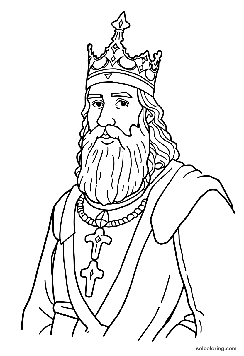 Simple Stefan the Great of Moldova coloring page, free printable simple style