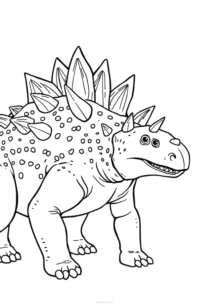 Stegosaurus Cute Cartoon coloring pages