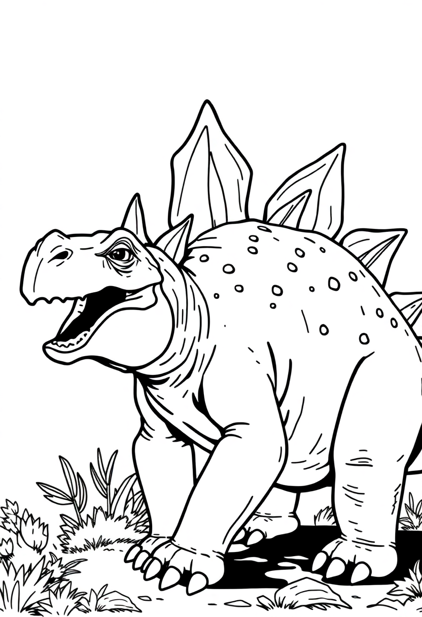 Stegosaurus coloring page, free printable