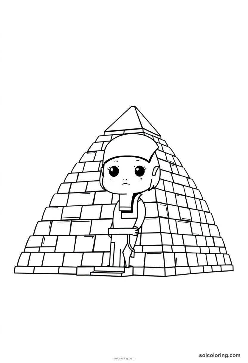 Chibi Step Pyramid of Djoser at Saqqara chibi coloring page for kids