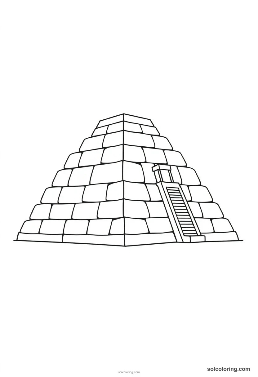Cute Cartoon Step Pyramid of Djoser at Saqqara cute cartoon coloring page for kids