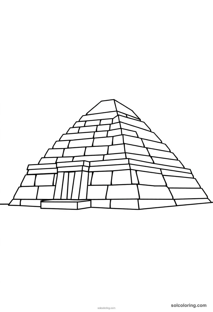 Simple Step Pyramid of Djoser at Saqqara simple coloring page for kids