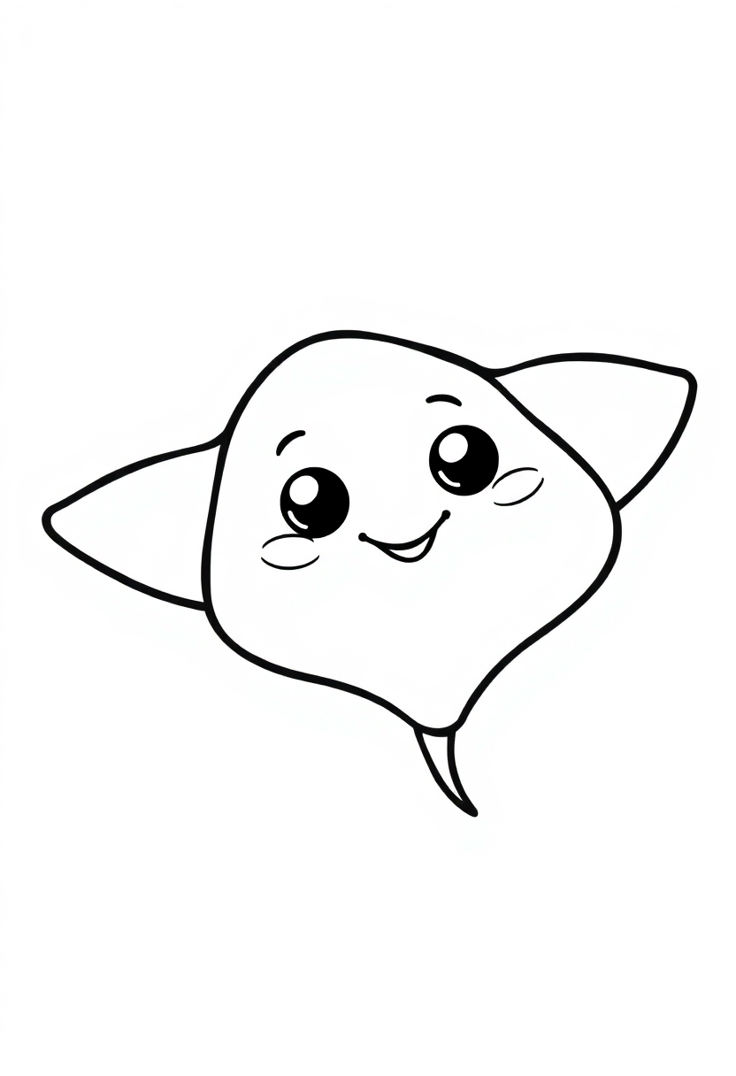 Stingray coloring page, free printable