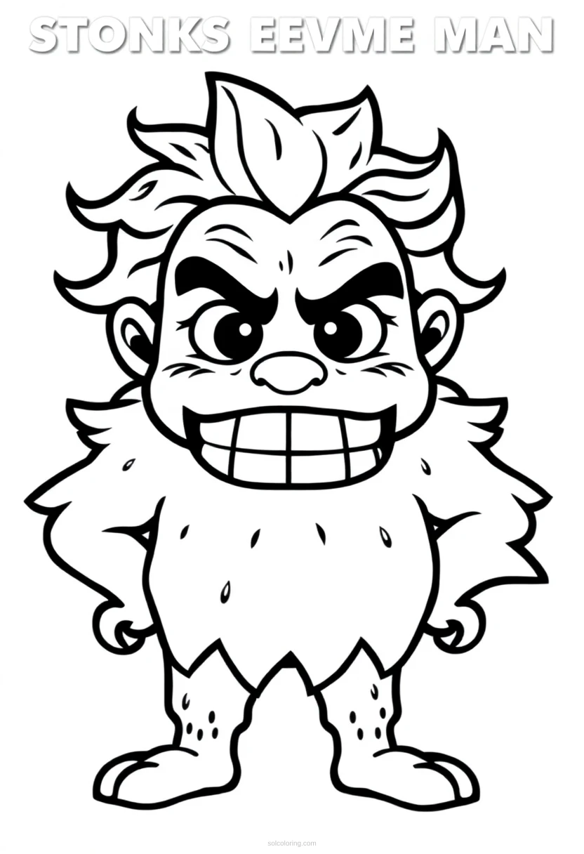 Stonks Meme Man coloring page for kids