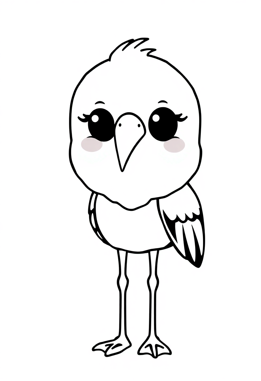 Stork coloring page, free printable