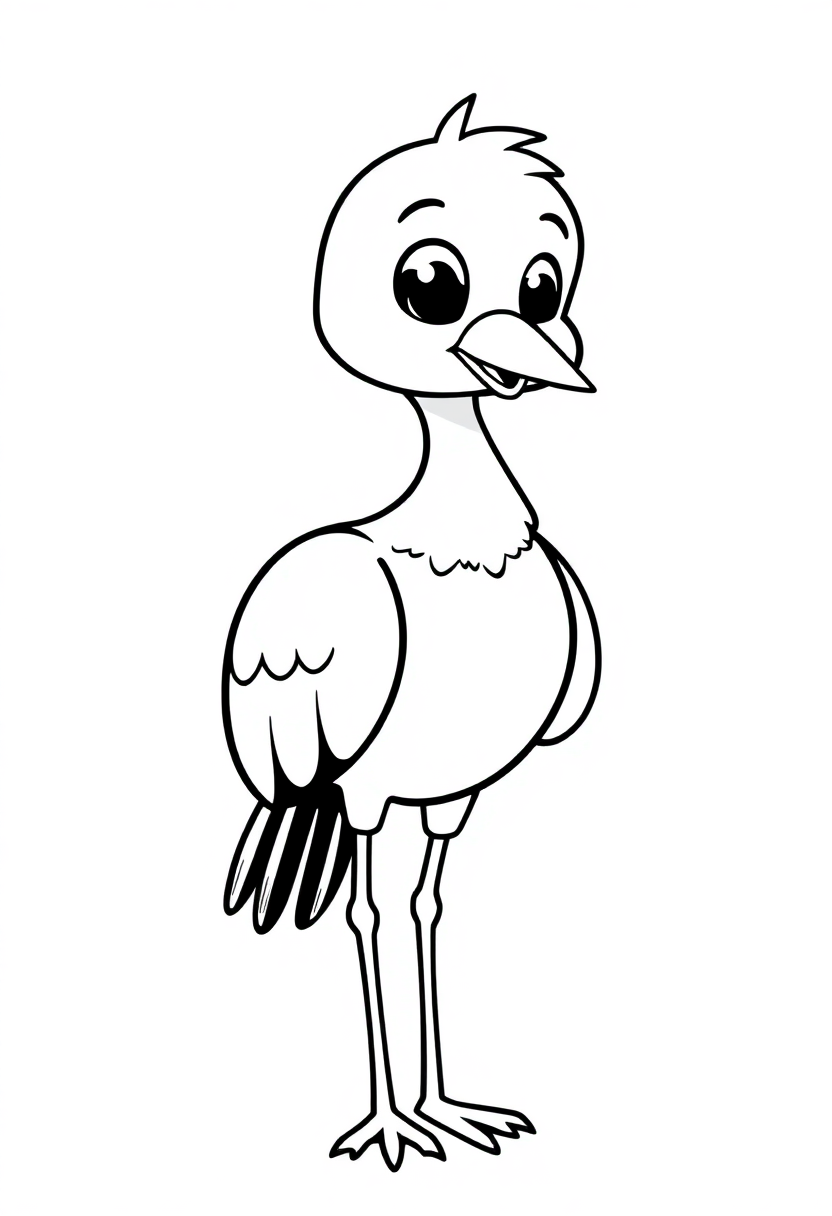 Stork coloring page, free printable