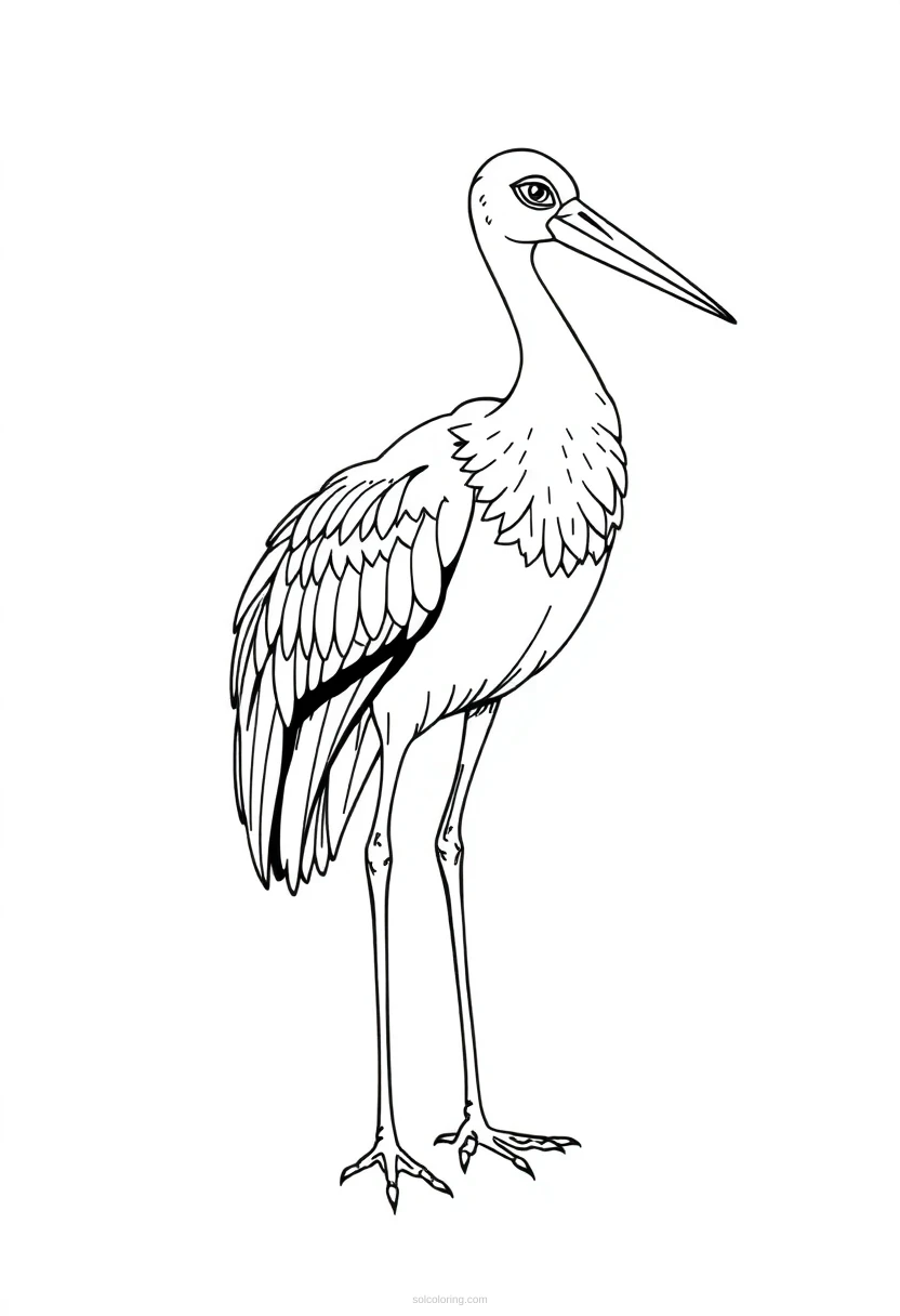 Stork coloring page for kids