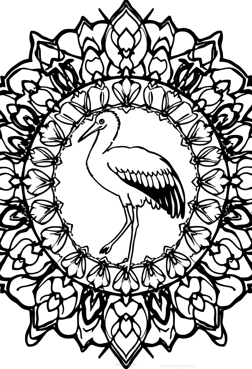 Stork coloring page for kids