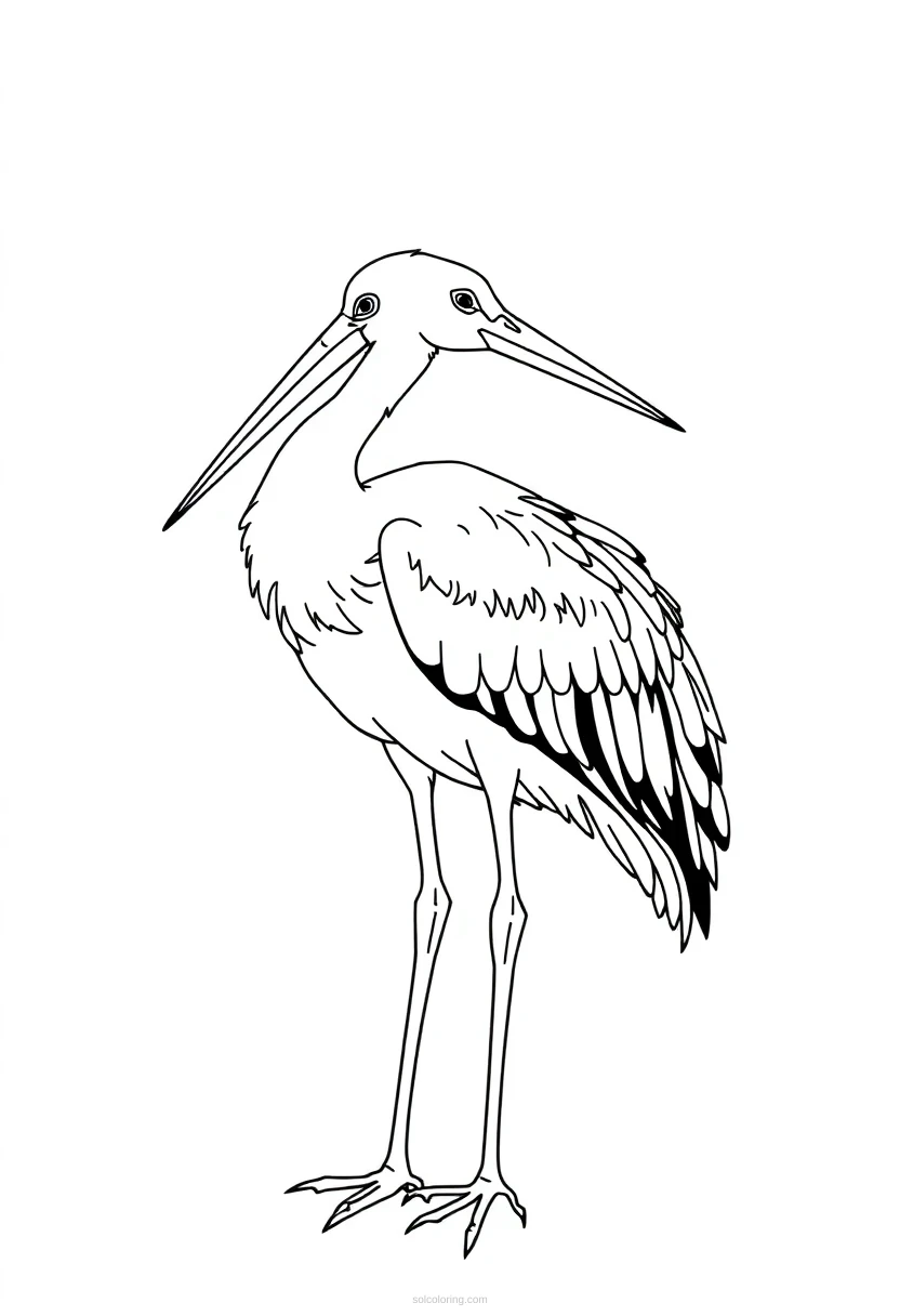 Stork coloring page for kids