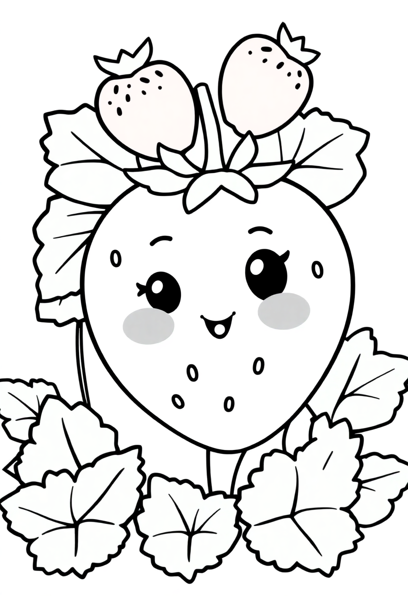 Strawberry Patch coloring page, free printable