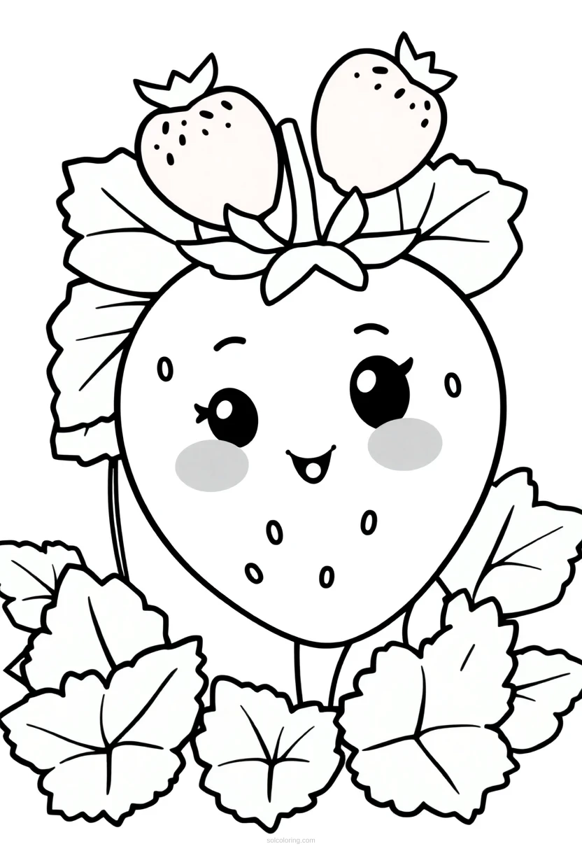 Strawberry Patch coloring page for kids