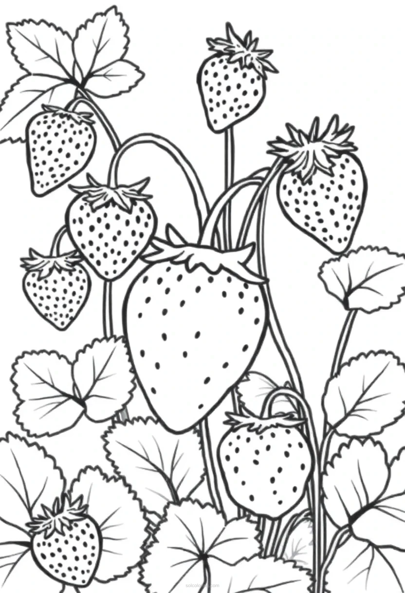 Strawberry Patch coloring page for kids