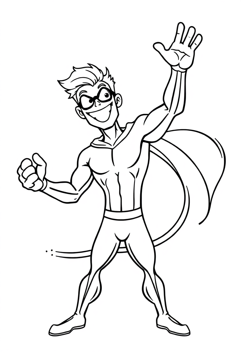 Stretchy Elastic Hero coloring page, free printable