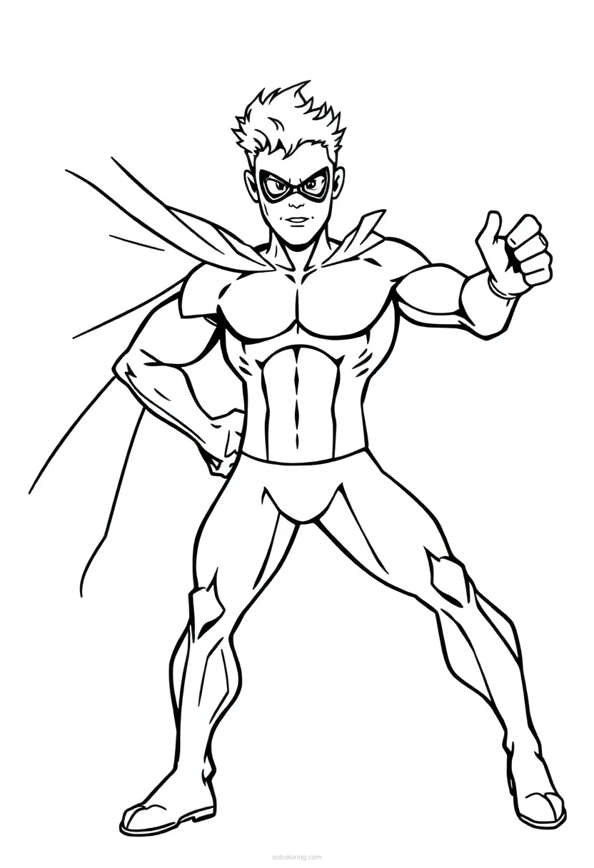Stretchy Elastic Hero coloring page for kids