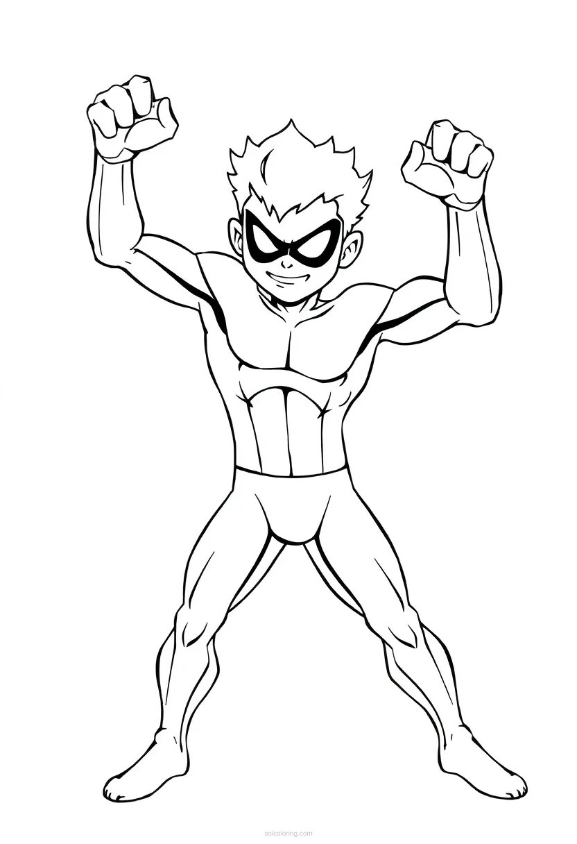 Stretchy Elastic Hero coloring page for kids