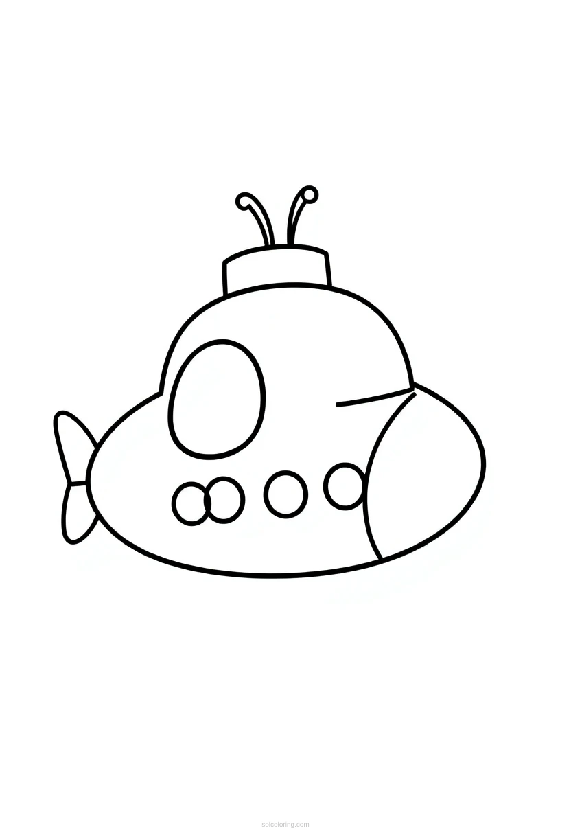 Submarine coloring page for kids