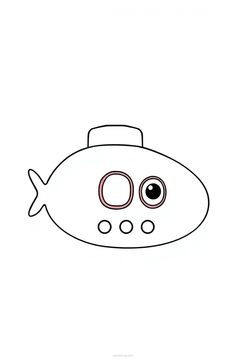 Submarine coloring page for kids