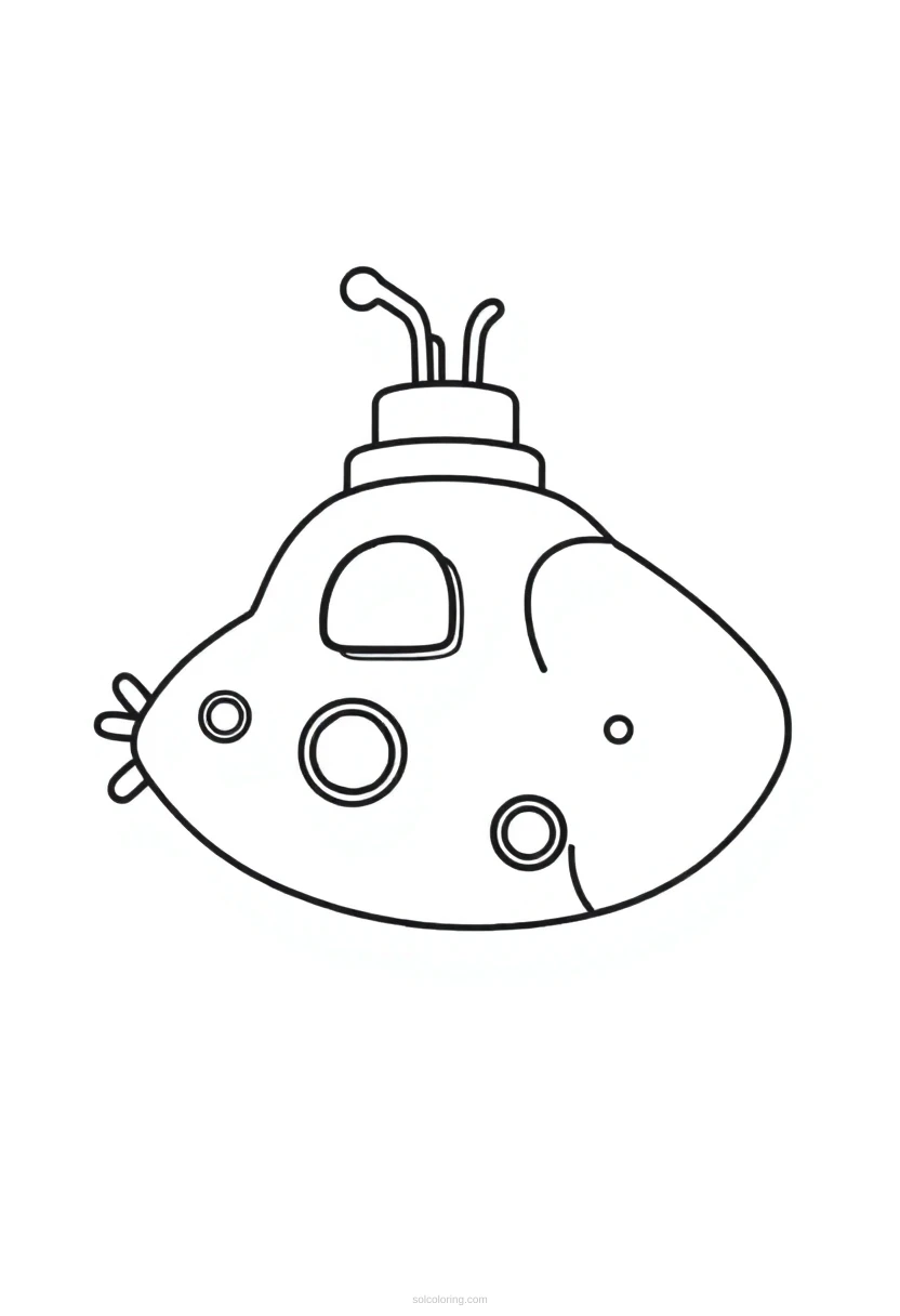 Submarine Mandala coloring page for kids