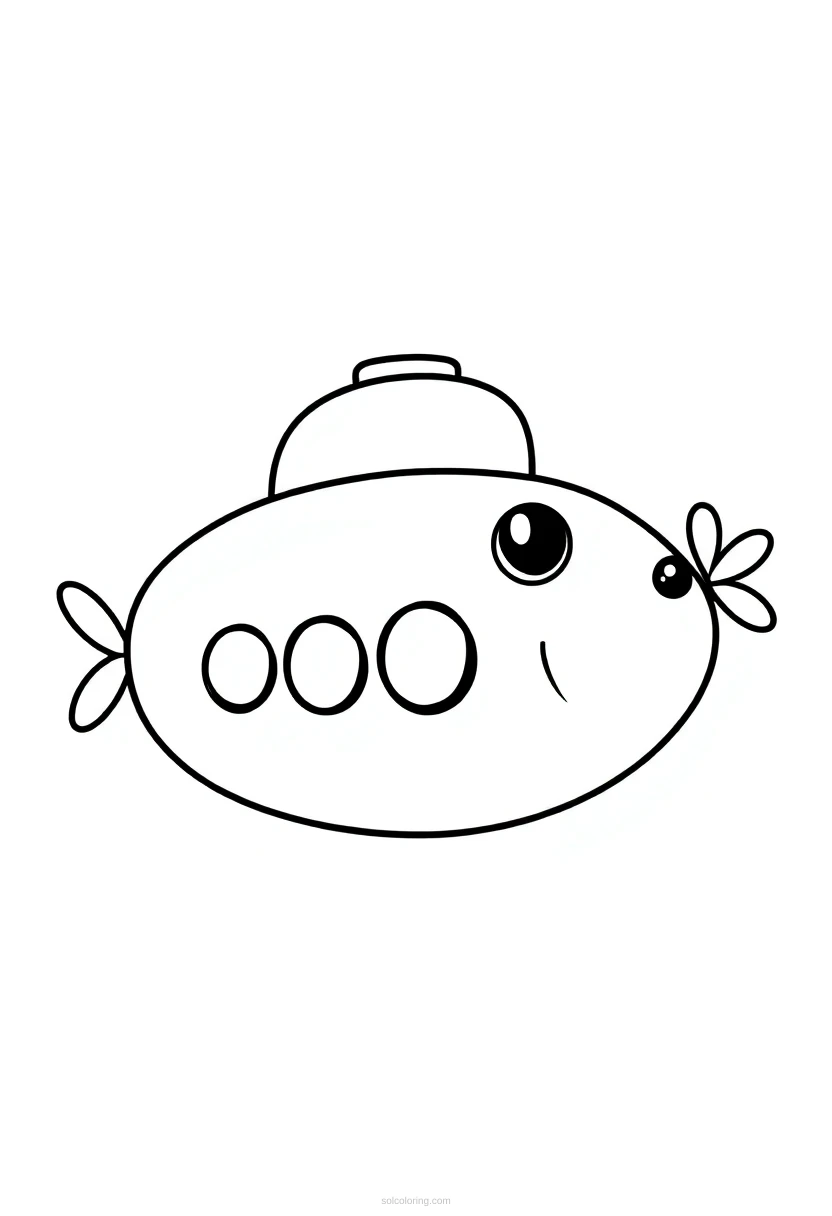 Submarine Mandala coloring page for kids