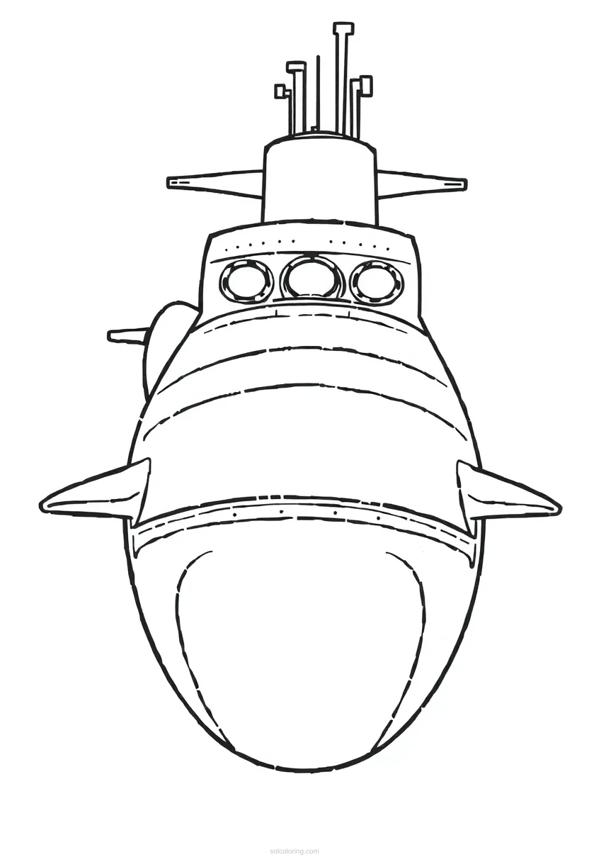 Submarine Mandala coloring page for kids