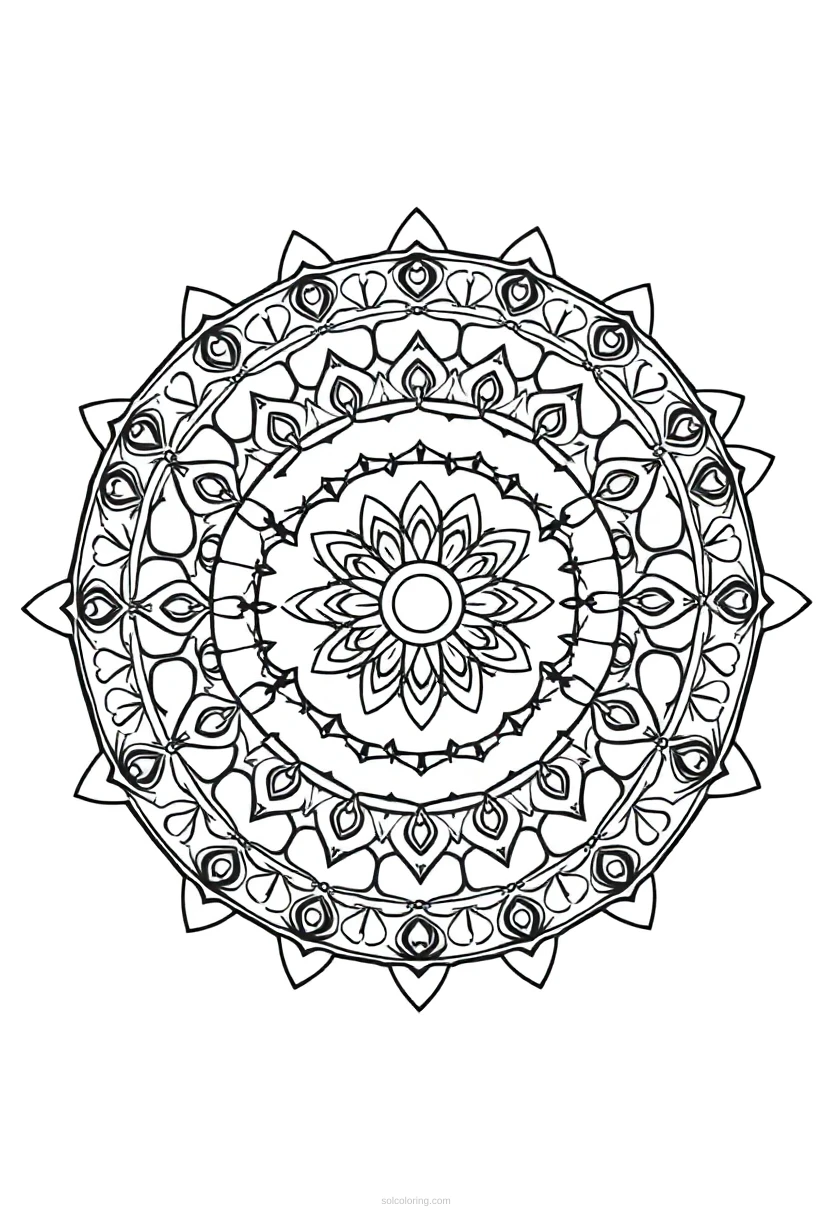 Submarine Mandala coloring page for kids