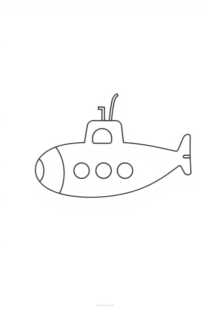 Submarine Mandala coloring page for kids