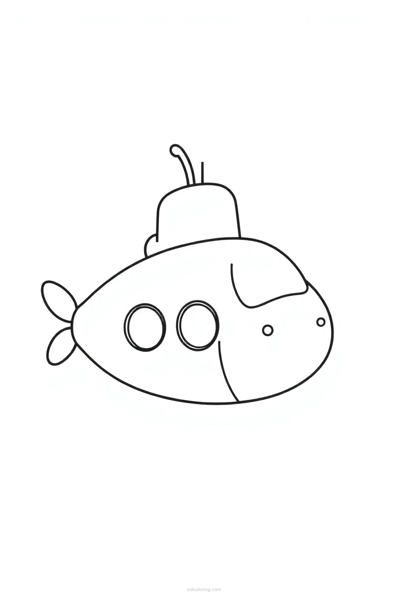 Submarine coloring page for kids