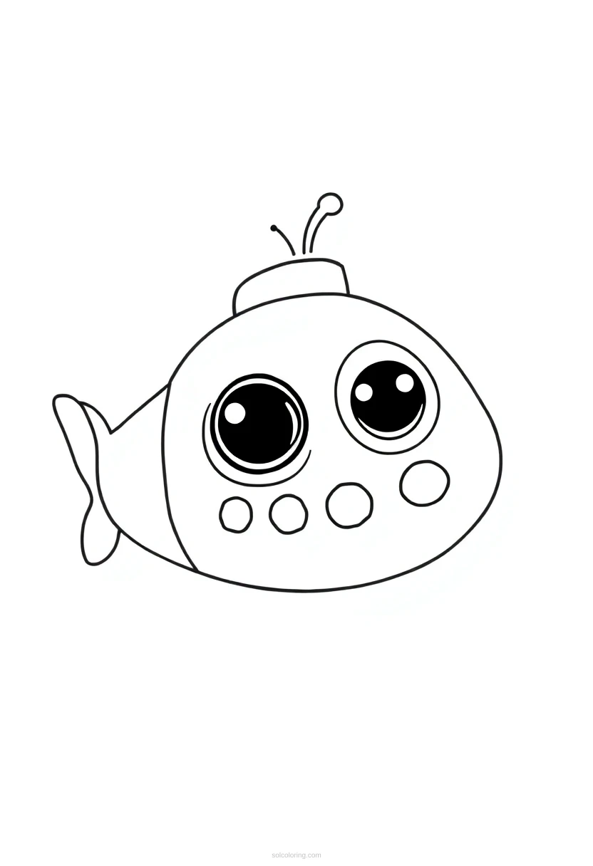 Submarine coloring page for kids