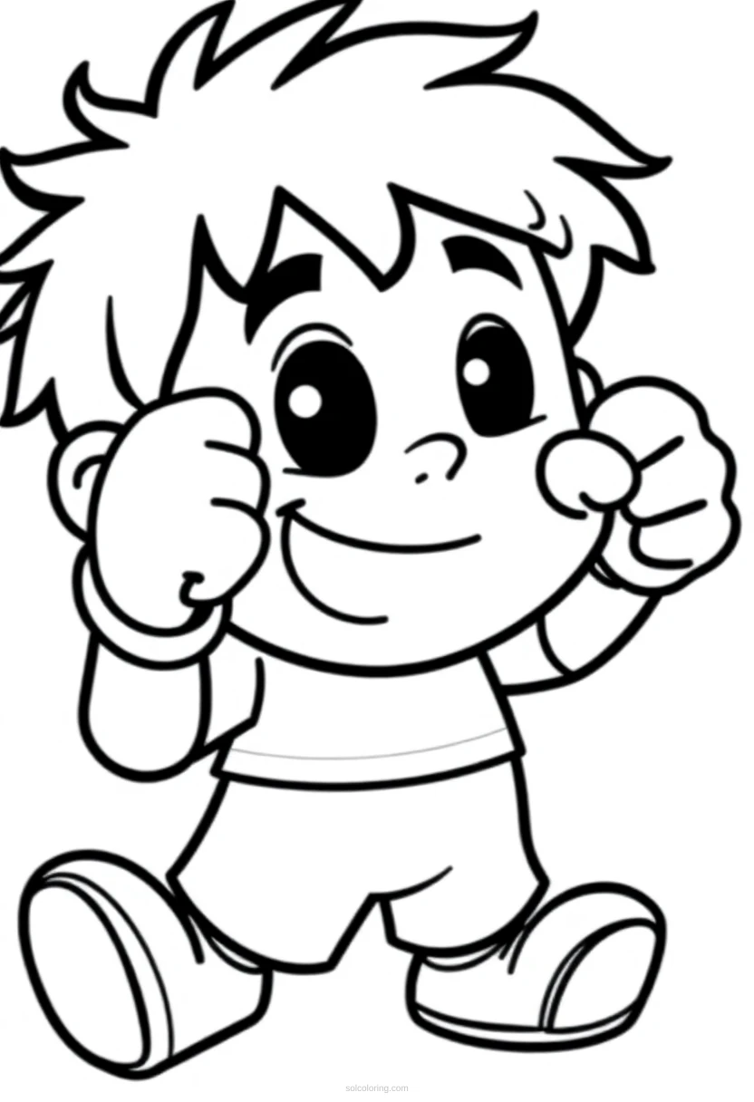 Success Kid Fist Pump coloring page for kids