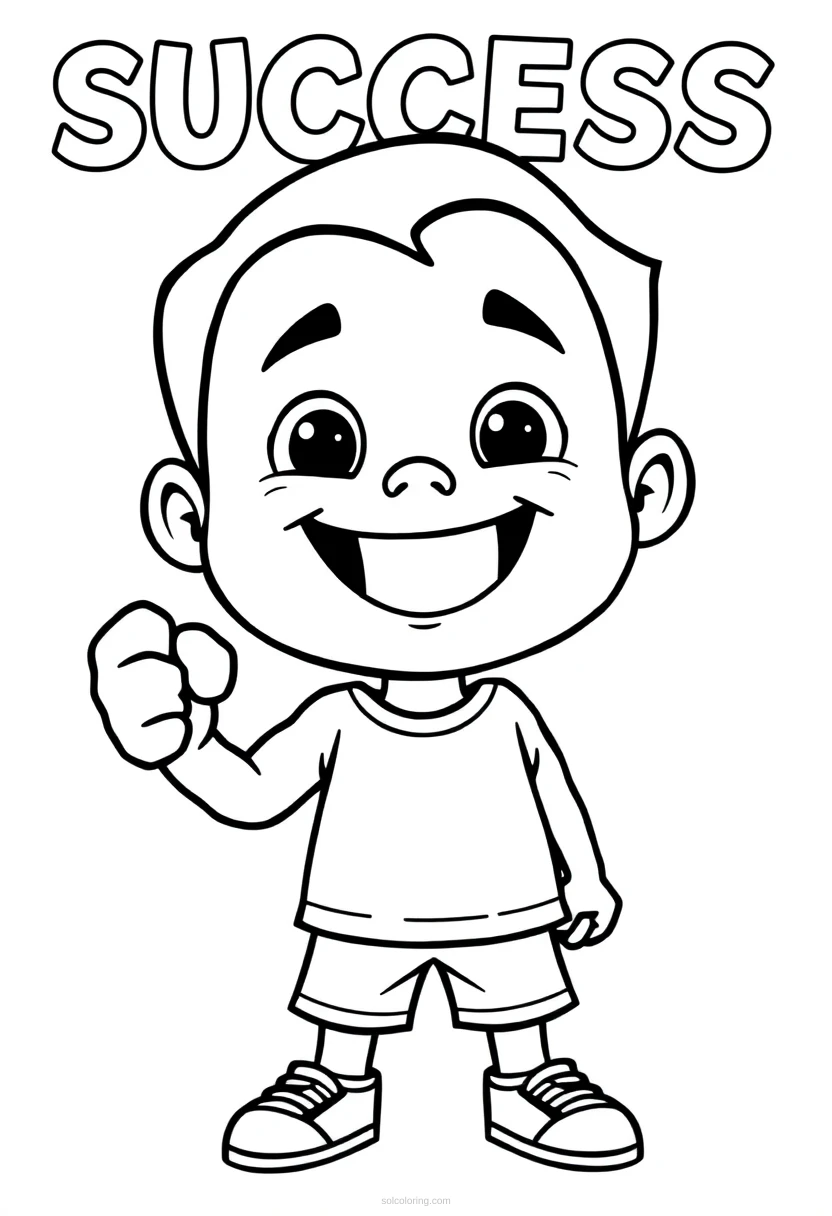 Success Kid Fist Pump coloring page for kids
