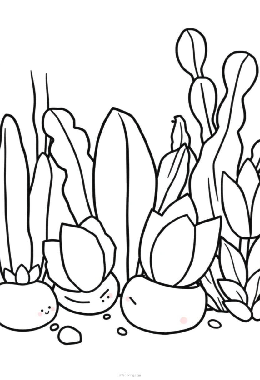 Succulent Garden coloring page for kids