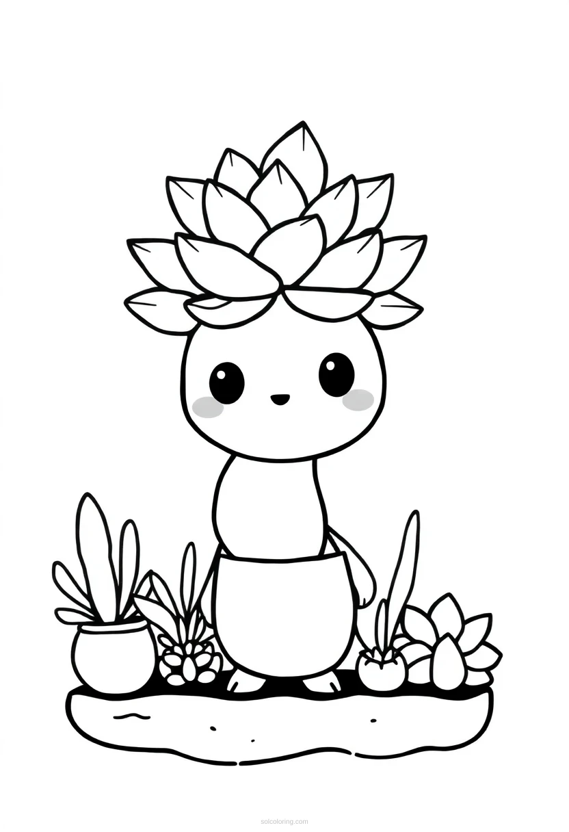 Succulent Garden coloring page for kids