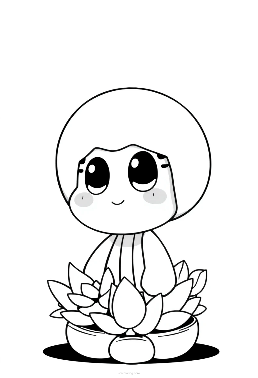 Succulent Garden Cute Cartoon coloring page for kids