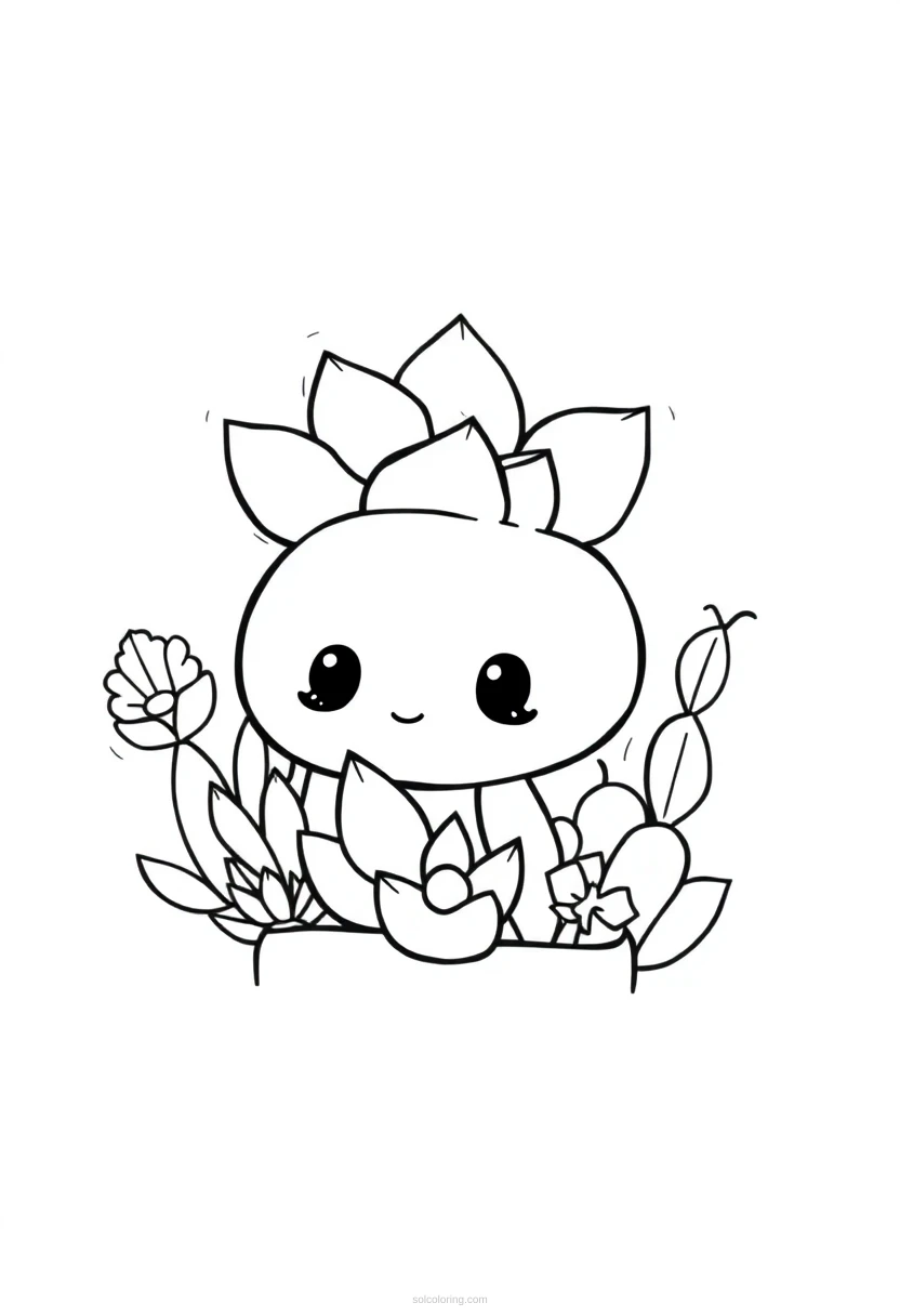 Succulent Garden Mandala coloring page for kids